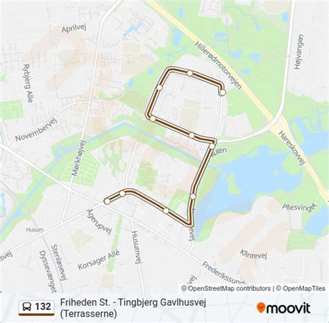 132 Rute: Rejseplaner, stop & kort .